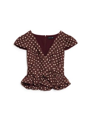 Sister Jane, ARLES POLKA DOT TOP - Μπλούζα - brown