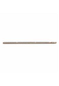 Fermaglio per capelli decorato con strass, con base in metallo dorato, caratterizzato da un design sottile e dritto con texture liscia, lungo circa 12,7 cm.