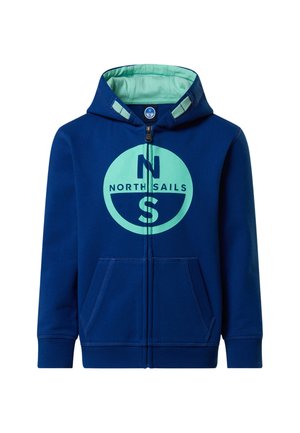 FULL-ZIP HOODIE WITH MAXI LOGO - Sudadera con cremallera - ocean blue