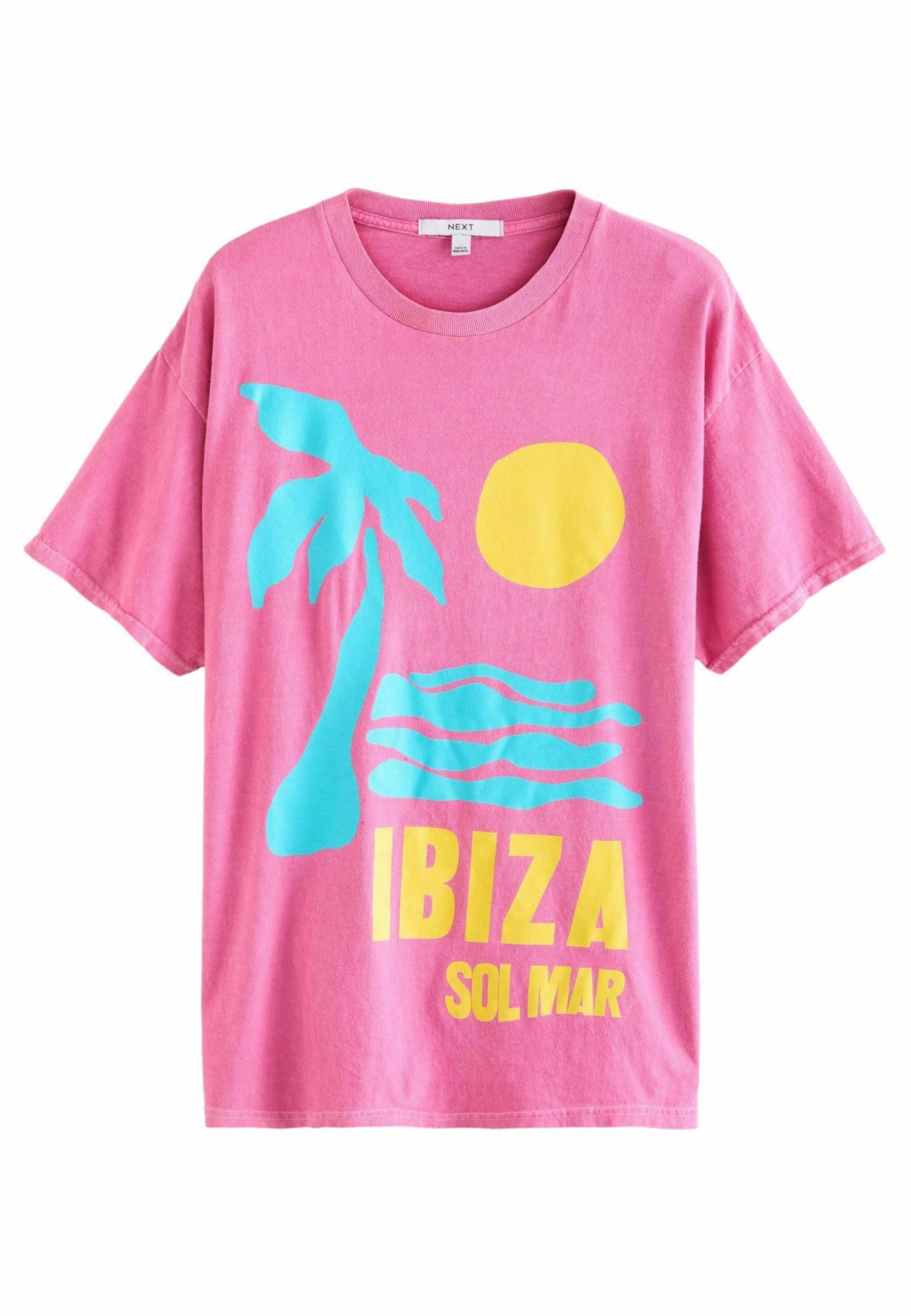 Next BRIGHT GRAPHIC CREW NECK - Print T-shirt - pink ibiza