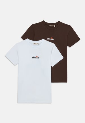 Ellesse, DURENIO TEE UNISEX - Základné tričko - dark brown/white