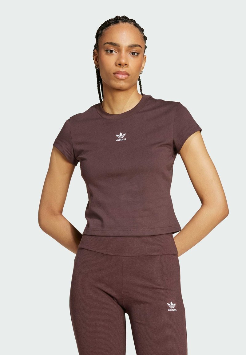 adidas Originals ESS SLIM - Basic T-shirt - shadow brown