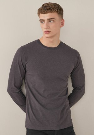 CREW NECK SLIM FIT - Top dugih rukava - charcoal grey marl