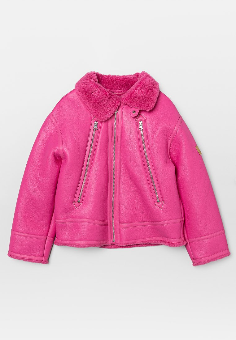 MM6 Maison Margiela Imitatieleren jas donkerroze