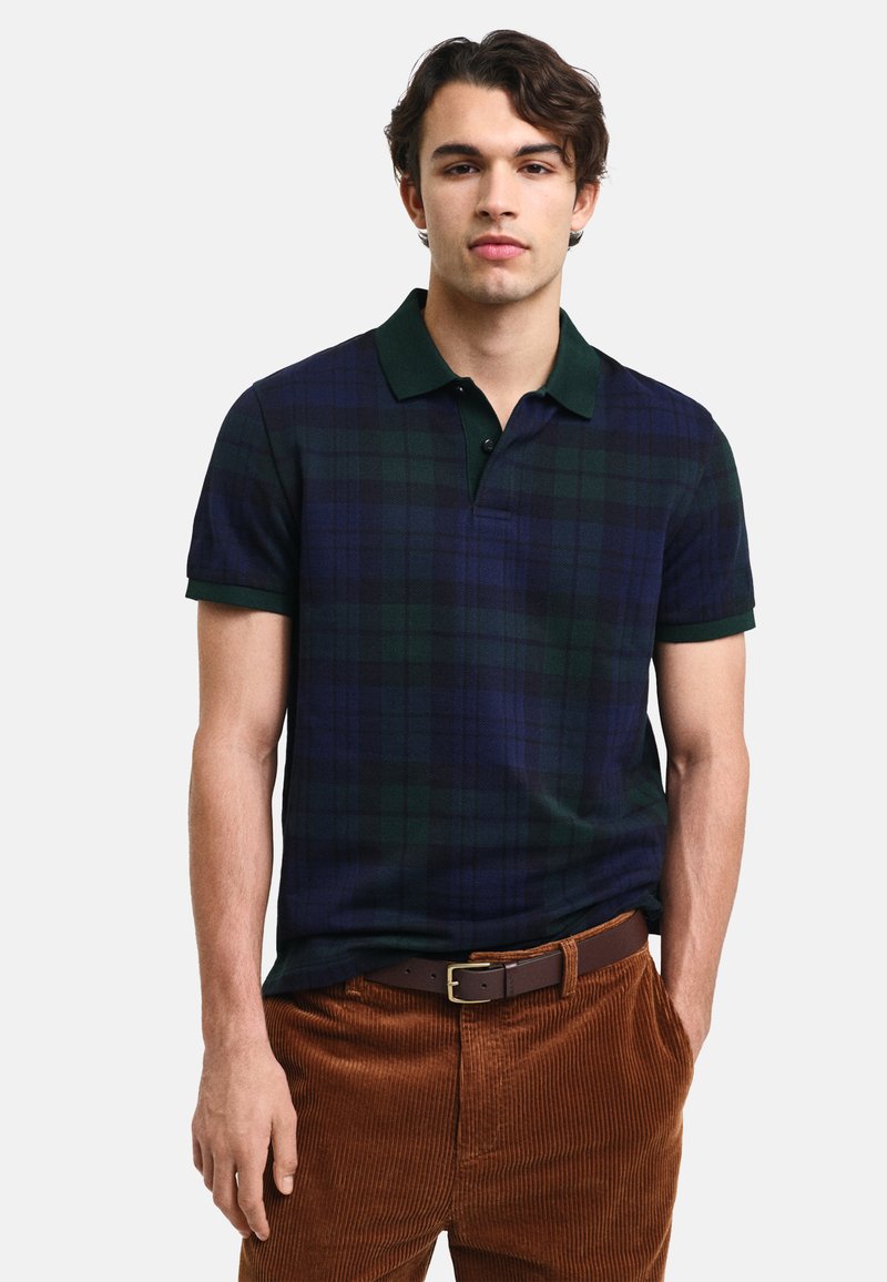 Menzies Green Modern Tartan Polo Shirt
