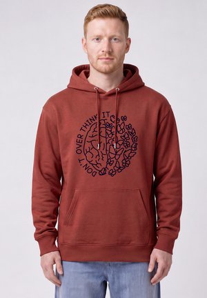 watapparel, DON'T OVERTHINK IT UNISEX - Kapuzenpullover - earthy red