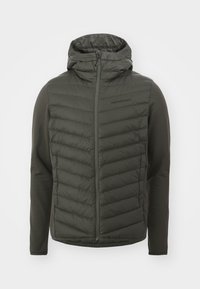FROST DOWN HYBRID HOOD - Casaco de penas - olive extreme