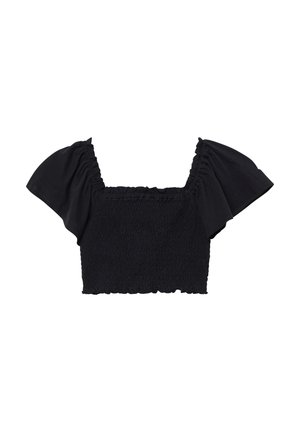VERKÜRZTES SMOK MIT OFF- SHOULDER-AUSSCHNITT - T-shirt print - schwarz
