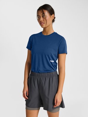 Hummel WORKOUT W S/S - Sport T-shirt - navy peony