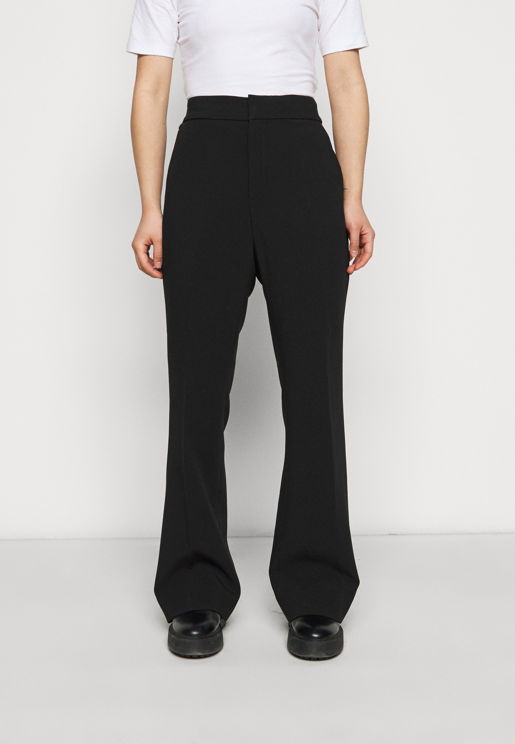 Banana Republic Petite SLIM FLARE STRUCTURED SOLID - Pantaloni - black/nero  - Zalando.it