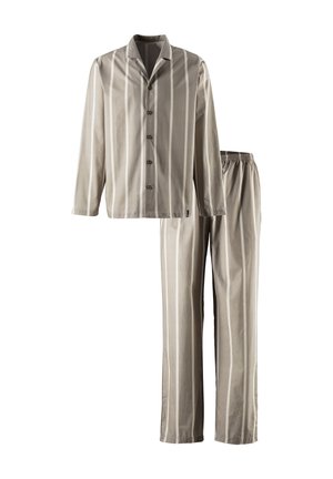Pyjama set - khaki gestreit