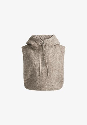 OYSHO, FAUX-SHEARLING HOODED GILET - Veste sans manches - mink melange