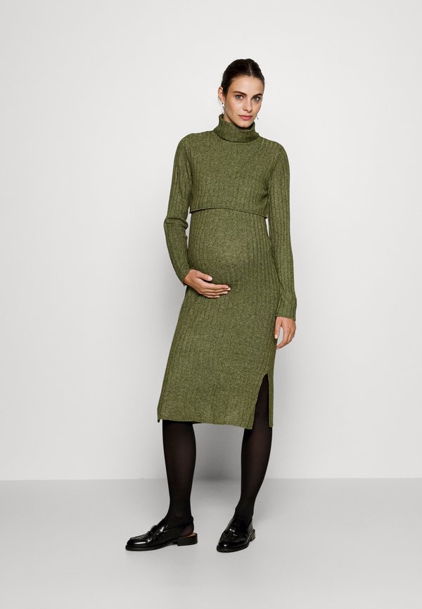 MLSUNIVA JUNE MIDI DRESS  - Jumper dress - winter moss