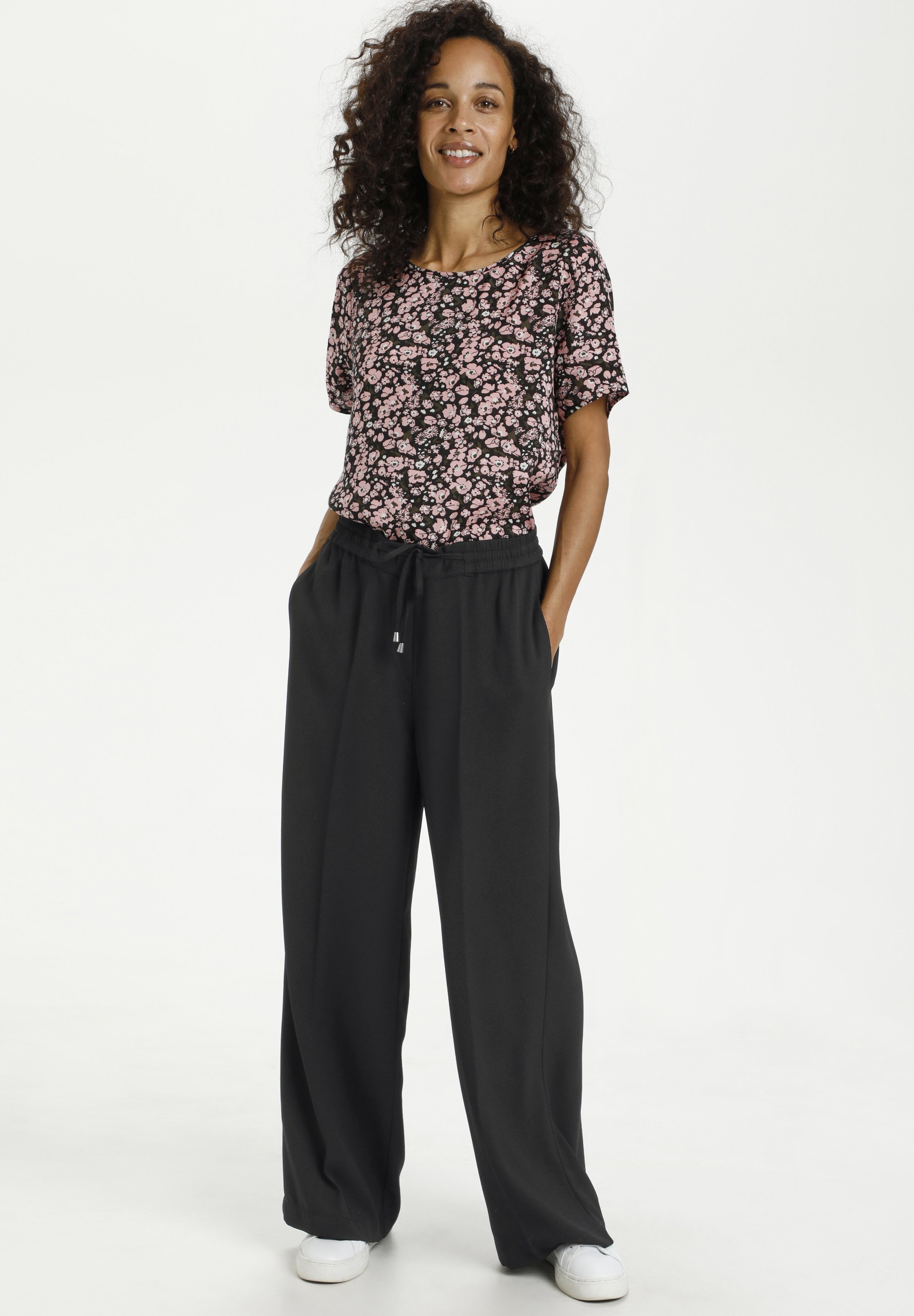 Kaffe KALARA - Pantaloni - black deep/nero-screziato - Zalando.it
