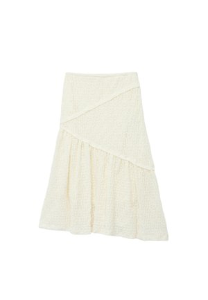 VOLUMINOUS - Falda acampanada - beige