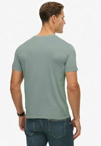 Kortærmet, lysegrønt T-shirt med rund halsudskæring, lavet af blødt bomuld. Tætsiddende design med en glat tekstur og synlige sømdetaljer.