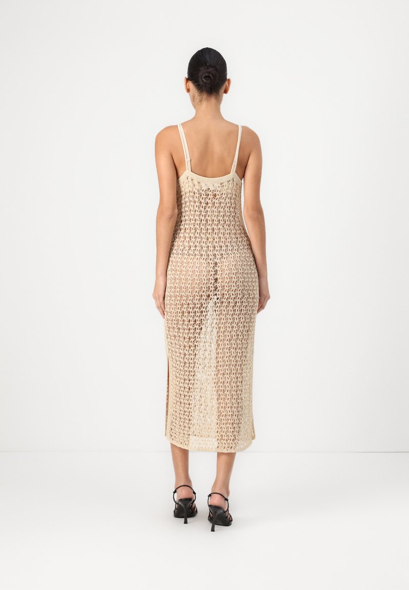 Robe Maxi En Dentelle Au Crochet Crème Sans Bretelles - Taille S, Occasion Très Bon état