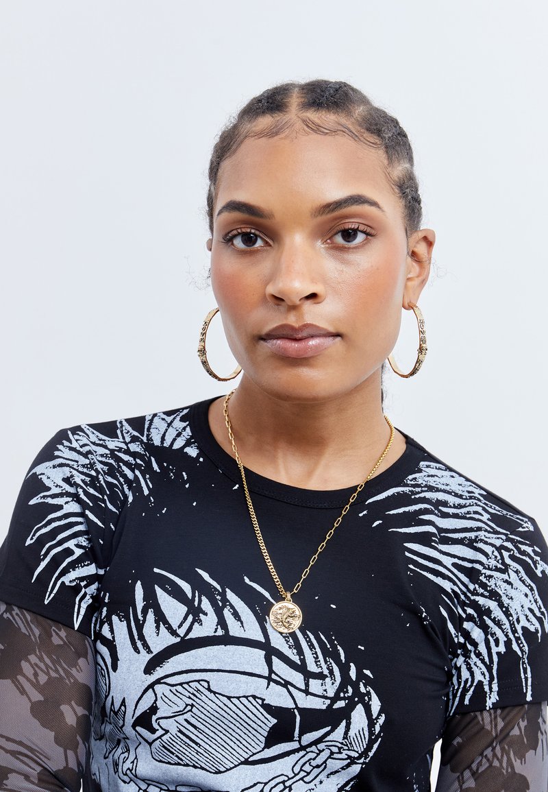 Collier Fantaisie Noir Et Or - Sans Marque, Style Beau Et élégant - Neuf Sans Emballage D'origine