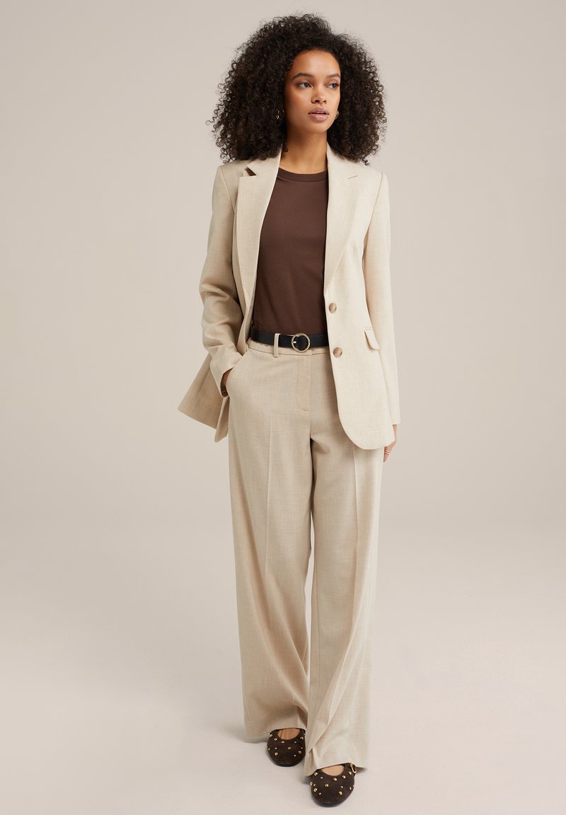 WE Fashion T-shirt basic dark brown/donkerbruin