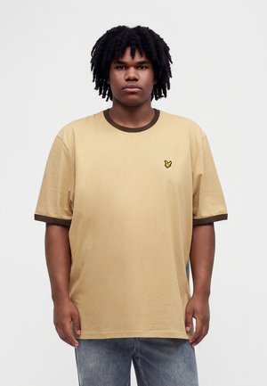 Lyle & Scott, RINGER T-SHIRT - Обикновена тениска - sandstorm/ ebony