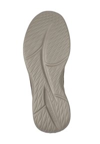 Suela de zapato de goma gris claro que presenta un patrón de olas y líneas de agarre texturizadas. El diseño enfatiza la flexibilidad y la tracción.