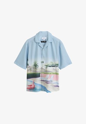 Next, REGULAR FIT - PRINT SHORT SLEEVE SHIRT . - Hemd - light blue pool scene