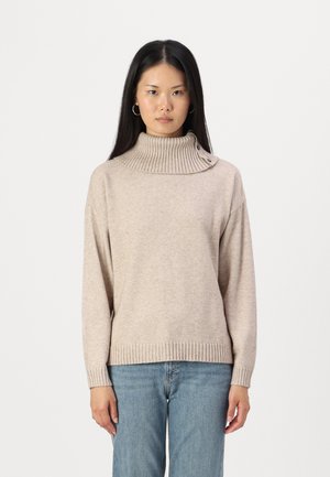 ONLY ONLJAYDEN BUTTON SPLIT NECK  - Svetr - mocha meringue
