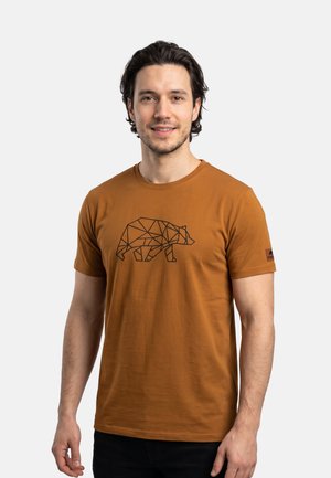 FORSBERG, FORSBERG FINNSON T-SHIRT MIT BRUSTLOGO 728672 - T-Shirt print - hellbraun schwarz