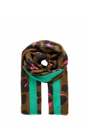 REGULAR FIT - Bufanda - green pink animal print
