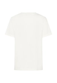 White cotton t-shirt, short sleeves, straight cut, crew neckline, plain design, soft texture, no visible logos or embellishments.