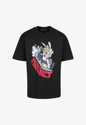 Market, MARKET SHIBUYA SHRED - T-shirts print - washed black