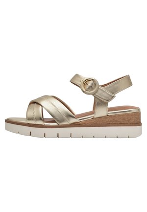 Sandalen met plateauzool - light gold