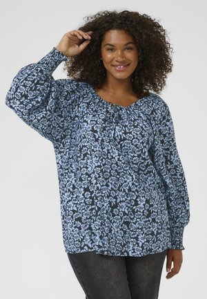 Kaffe Curve AMINA - Bluse - black windsurfer flower print