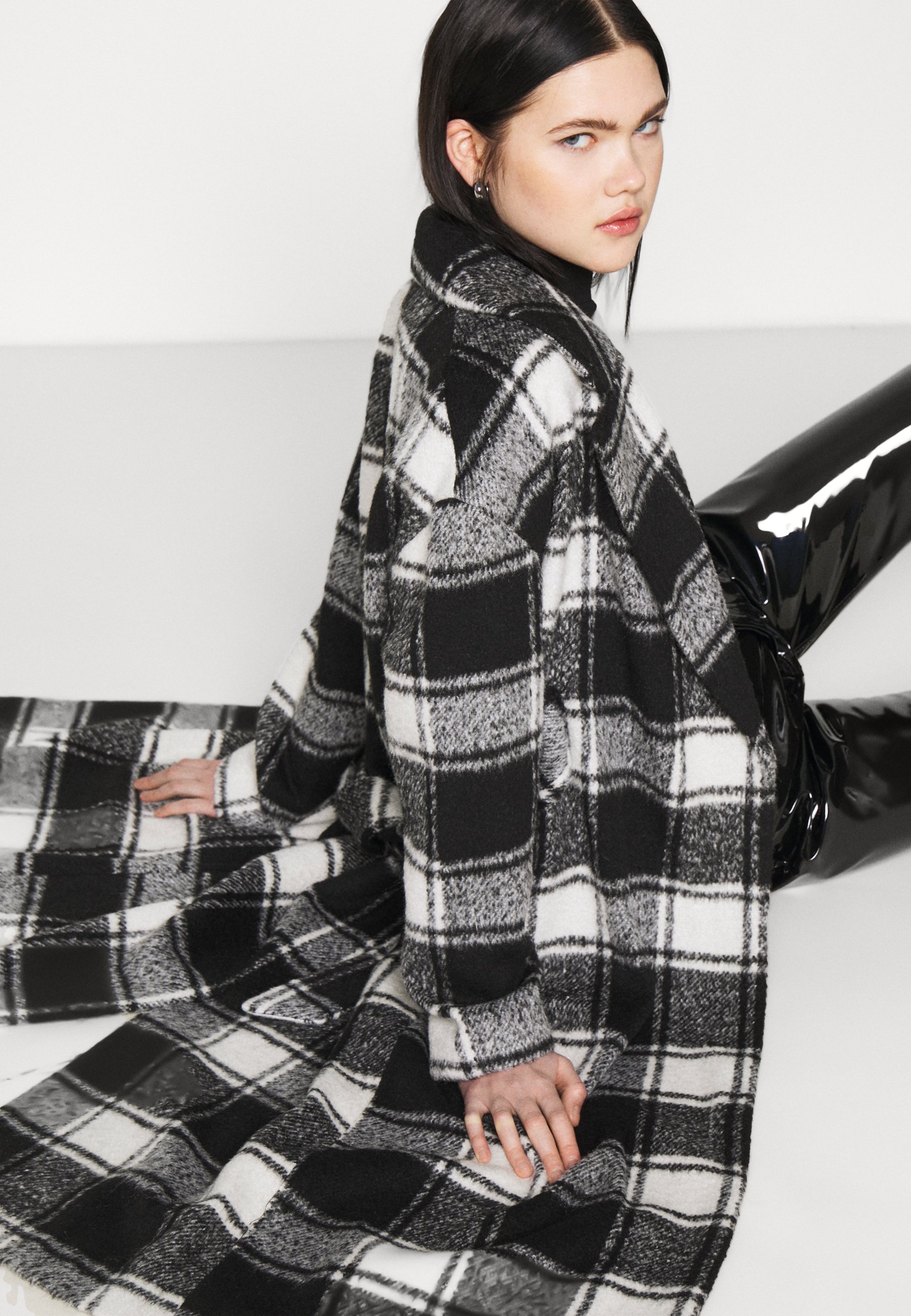 topshop checkered coat