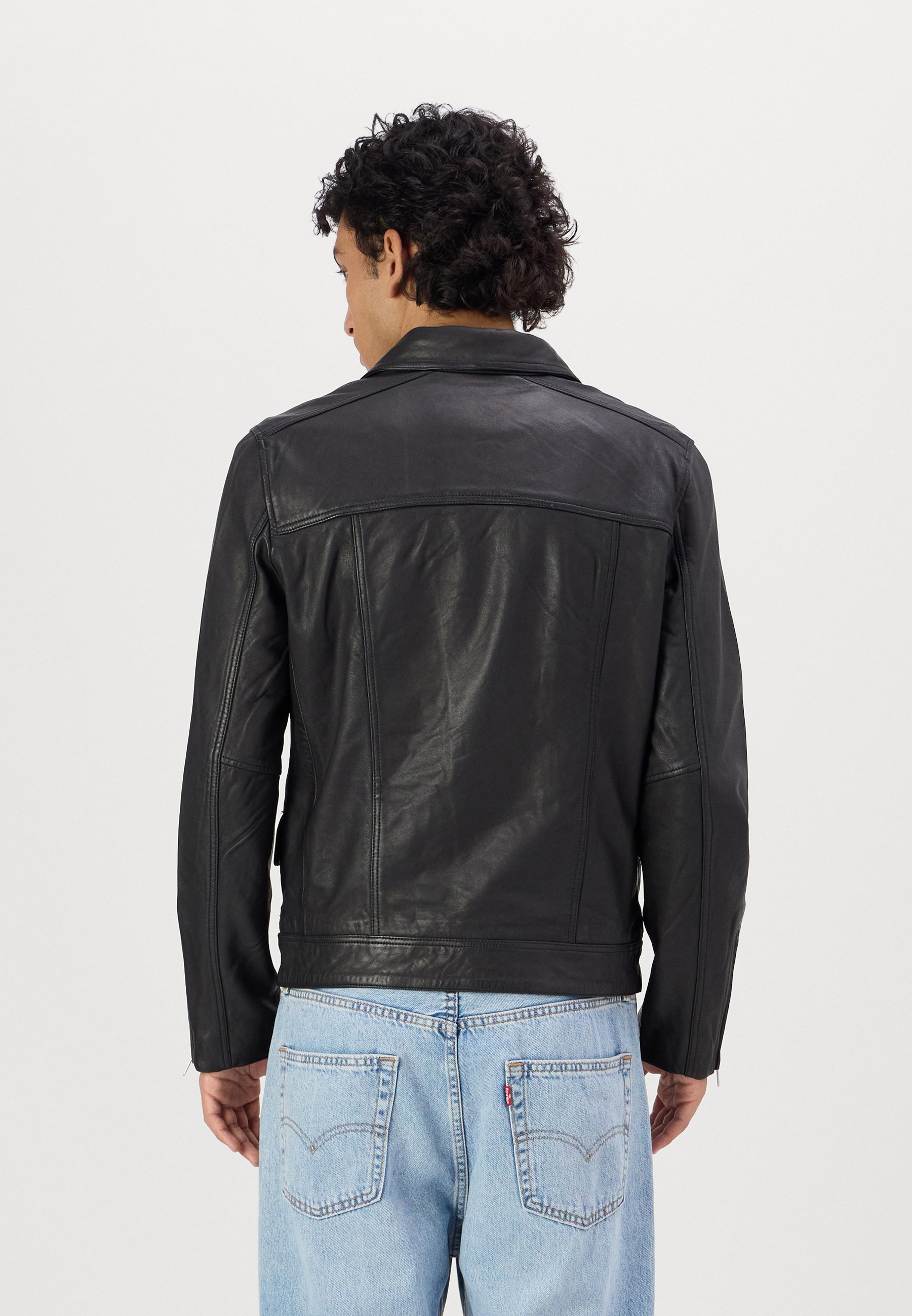 AllSaints CLAY BIKER - Leather jacket - black - Zalando.co.uk
