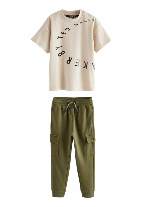 GRAPHIC AND JOGGERS SET REGULAR FIT - Jogginghose - neutral