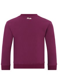 Felpa bordeaux con maniche lunghe, polsini e orlo a costine, scollatura rotonda e logo 'FILA' bianco sulla schiena. Tessuto di alta qualità e morbido.