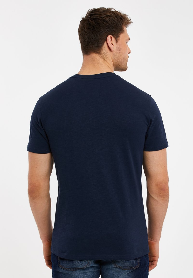 Herren T-Shirts basic | Threadbare THBTYNE T-Shirt print navy slub/dunkelblau - BH97063 Herren T-Shirts basic | Threadbare THBTYNE T-Shirt print navy slub/dunkelblau - BH97063