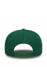 Grüne Baseballmütze mit glatter Stoffstruktur, einer strukturierten Krone und einem Snapback-Verschluss für eine verstellbare Passform.