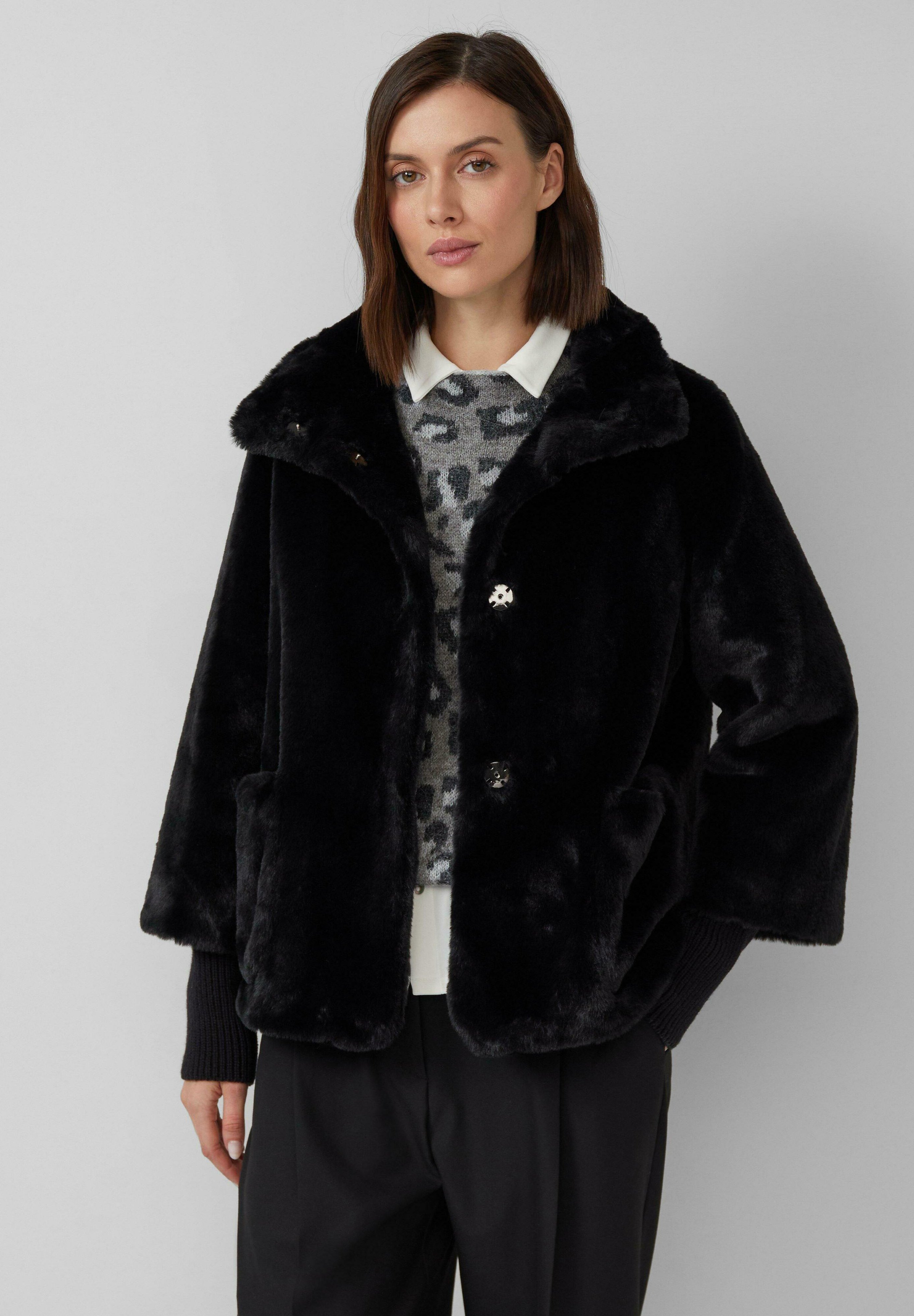 s.Oliver BLACK LABEL MANSCHETTEN - Winter jacket - schwarz/black