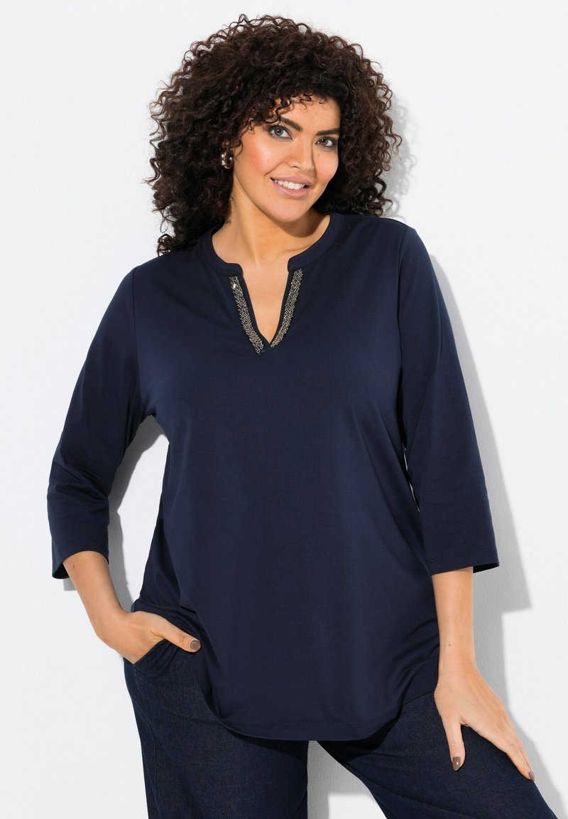 Ulla Popken Langærmet T-shirt - marine