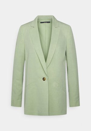 Blazer vert clair à un bouton avec revers crantés, manches longues et deux poches passepoilées avant, de la marque Esprit.