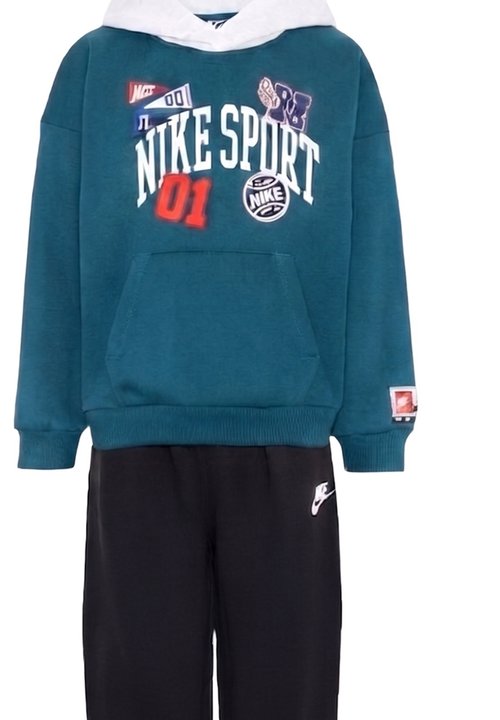 Nike COMPLETO BAMBINO - Sudadera con capucha - verde-nero — foto 3