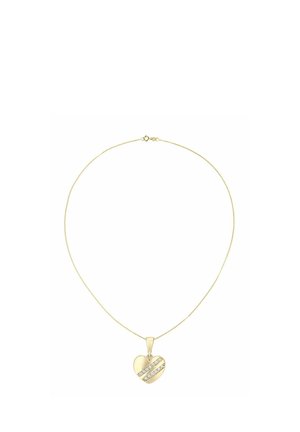 HEART SET WITH ROW CZ STONES - Halskæder - yellow gold-coloured