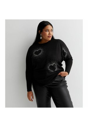 DIAMANTÉ HEART - Maglione - black