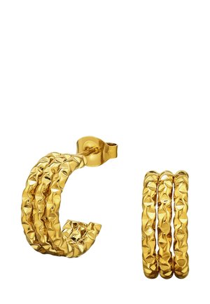 MIT DREI LINIENSTÄBEN UND DIAMANTSCHLIFF - Oorbellen - gold-coloured