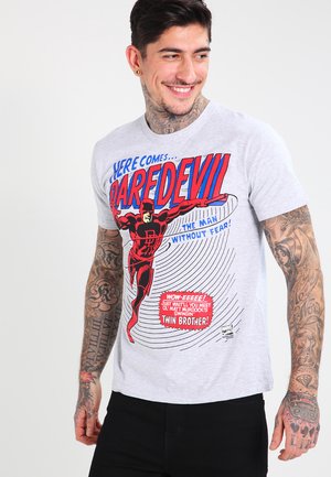EASY FIT  - Print T-shirt - grey melange