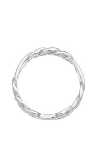 Sølvring med et snoet design og en glat, poleret overflade. Cirkulær form med ensartet bredde hele vejen rundt.