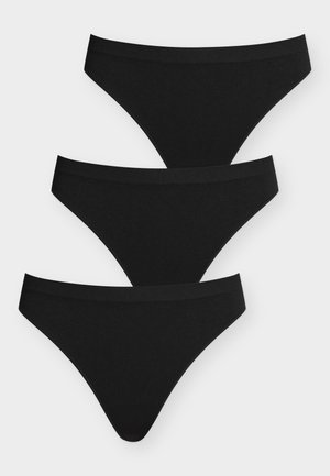 CARVICKY RIB S-LES THONG 3-PACK ACC - Stringid - black pack:x3