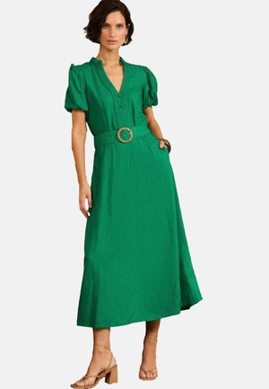 Love & Roses PETITE FIT - V-NECK  PUFF SLEEVE MIDI . - Vapaa-ajan mekko - green
